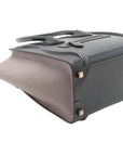 Pre-Loved Luggage Tote Leather Micro with Gold Hardware, Black and Grey