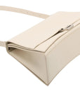 Pre-Loved Crush Sling Shoulder Bag Leather Small with Silver Hardware, Cream