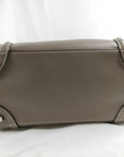 Pre-Loved Luggage Tote Leather Mini with Silver Hardware, Taupe