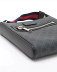 Pre-Loved GG Supreme Messenger Crossbody Bag Monogram Coated Canvas Small with Silver Hardware, Black