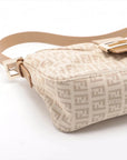 Pre-Loved Mamma Baguette Shoulder Bag Zucchino Coated Canvas with Gold Hardware, Beige