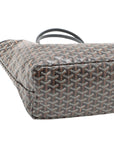 Pre-Loved Saint Louis Tote Goyardine Coated Canvas PM with Silver Hardware, Black and Tan