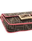 Pre-Loved Baguette Shoulder Bag Zucca Coated Canvas with Gold Hardware, Brown