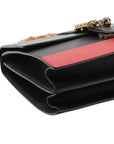 Pre-Loved Dionysus Bamboo Top Handle Handbag Leather Medium with Aged Gold Hardware, Black, Green, Red
