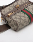 Pre-Loved Ophidia Belt Bag Monogram Coated Canvas Small with Gold Hardware, Beige Ebony