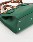 Pre-Loved Diana Bamboo Tote Leather Mini with Gold Hardware, Green