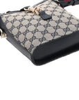 Pre-Loved GG Canvas Bucket Bag Crossbody Bag GG Monogram Coated Canvas Small with Gold Hardware, Beige and Navy