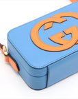Pre-Loved Blondie Crossbody Bag Leather Mini with Gold Hardware, Blue