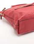 Pre-Loved Mazarine Handbag Monogram Leather MM with Gold Hardware, Red