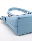 Pre-Loved Interlocking G Charm Tote Leather with Gold Hardware, Light Blue