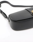 Pre-Loved Tabou Clutch on Strap Shoulder Bag Leather with Gold Hardware, Black