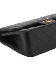 Pre-Loved Classic Double Flap Shoulder Bag Quilted Leather Jumbo with Gold Hardware, Black
