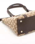 Pre-Loved Abbey Tote Monogram Coated Canvas Medium with Gold Hardware, Beige/Brown
