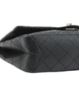 Pre-Loved 2.55 Reissue Double Flap Shoulder Bag Quilted Leather 227 with Aged Silver Hardware, Black
