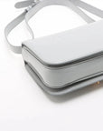 Pre-Loved Hook Shoulder Bag Leather Small with Gold Hardware, Light Grey