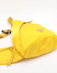 Pre-Loved Padded Nylon Triangle Sling Sling Bag Nylon with Silver Hardware, Yellow