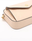 Pre-Loved GG Embossed Mini Chain Camera Bag Crossbody Bag Monogram Leather Mini with Gold Hardware, Beige