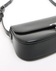 Pre-Loved Triomphe Shoulder Bag Leather with Silver Hardware, Black