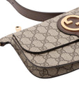 Pre-Loved Blondie Shoulder Bag Monogram Coated Canvas with Gold Hardware, Beige/Ebony
