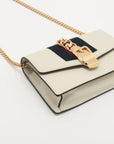 Pre-Loved Sylvie Crossbody Bag Leather Mini with Gold Hardware, White
