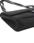 Pre-Loved 2.55 Reissue Double Flap Shoulder Bag Quilted Jersey 226 with Aged Silver Hardware, Black
