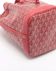 Pre-Loved Petit Flot Bucket Bag Goyardine Coated Canvas Small with Silver Hardware, Red