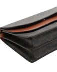 Pre-Loved Triomphe Wallet on Strap Crossbody Bag Triomphe Coated Canvas with Gold Hardware, Brown