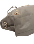 Pre-Loved Classic Metallic Edge City Handbag Leather with Gold Hardware, Gray