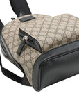 Pre-Loved GG Supreme Backpack GG Supreme Coated Canvas Small with Silver Hardware, Beige/Ebony