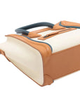 Pre-Loved Luggage Handbag Leather Nano with Silver Hardware, Cream Multicolor