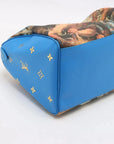 Pre-Loved Speedy Masters Rubens Handbag Printed Coated Canvas 30 with Gold Hardware, Blue Multicolor