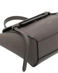 Pre-Loved Belt Bag Handbag Leather Micro with Gold Hardware, Gray