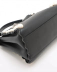 Pre-Loved Peekaboo Handbag Leather Mini with Silver Hardware, Black