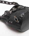 Pre-Loved Le Cagole Bucket Bucket Bag Leather XS with Aged Silver Hardware, Black