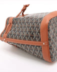 Pre-Loved Petit Flot Bucket Bag Goyardine Coated Canvas Mini with Silver Hardware, Black/Tan