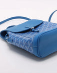 Pre-Loved Alpin Mini Backpack Goyardine Coated Canvas Mini with Silver Hardware, Blue