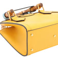 Pre-Loved Diana Bamboo Tote Leather Mini with Gold Hardware, Yellow
