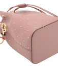 Pre-Loved Mon Tresor Bucket Bag Studded Leather Mini with Gold Hardware, Pink