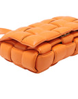 Pre-Loved Padded Cassette Crossbody Bag Intrecciato Leather with Gold Hardware, Orange
