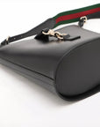 Pre-Loved Web Bucket Bag Bucket Bag Leather with Gold Hardware, Black