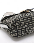 Pre-Loved Mamma Baguette Shoulder Bag Zucchino Coated Canvas with Gold Hardware, Black and Grey