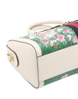 Pre-Loved Ophidia Handbag Floral Print Coated Canvas Small with Gold Hardware, White/Green/Pink
