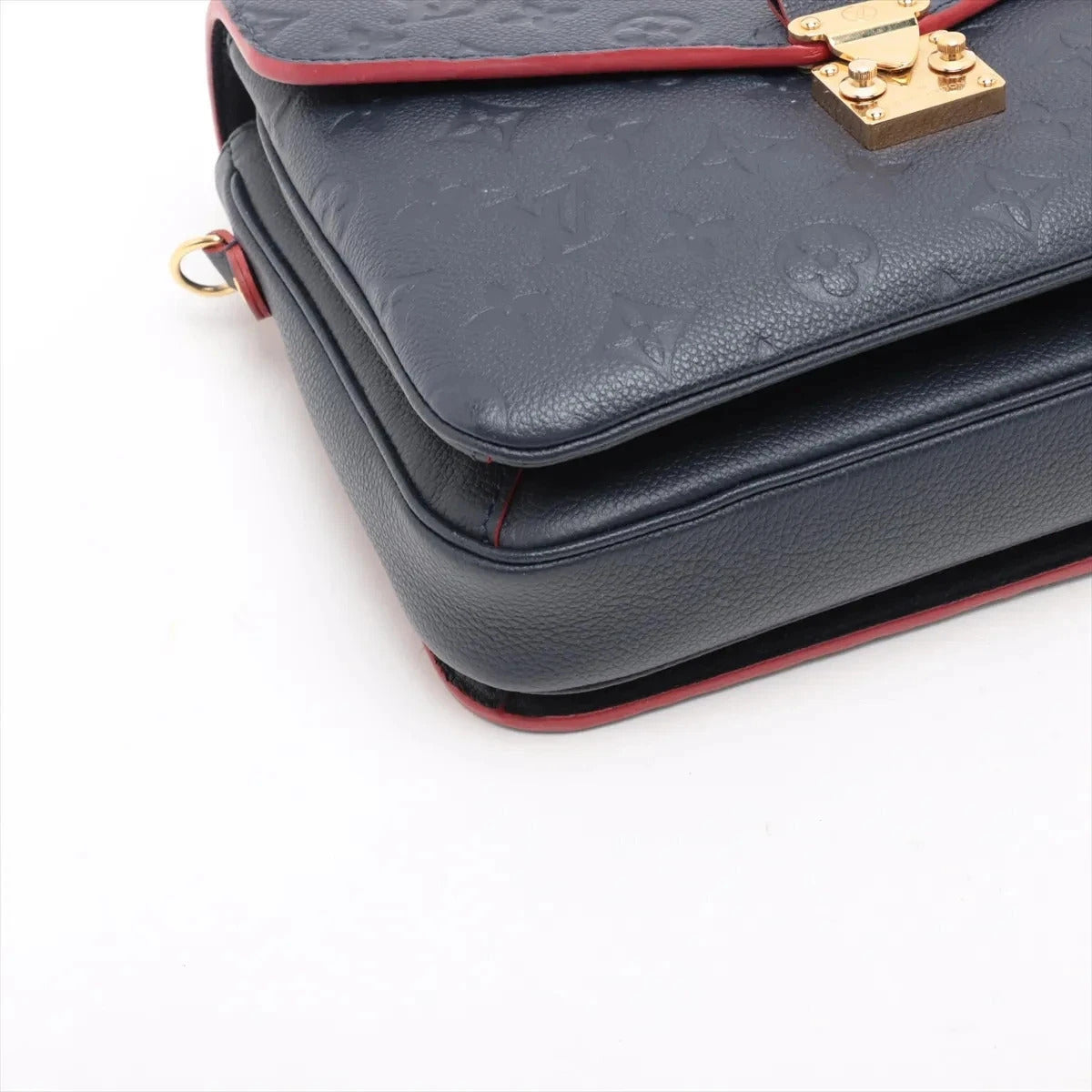 Pre-Loved Pochette Métis Crossbody Bag Monogram Leather with Gold Hardware, Navy Blue