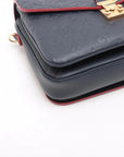 Pre-Loved Pochette Métis Crossbody Bag Monogram Leather with Gold Hardware, Navy Blue