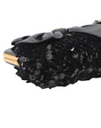 Pre-Loved Sequin Bow Kiss-Lock Bag Shoulder Bag Sequin Mini with Gold Hardware, Black