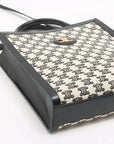 Pre-Loved Triomphe Vertical Cabas Tote Triomphe Coated Canvas Small with Gold Hardware, Beige and Black