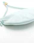 Pre-Loved Knot Shoulder Bag Suede Small with Gold Hardware, Light Blue