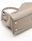 Pre-Loved Peekaboo Selleria Handbag Leather with Silver Hardware, Taupe