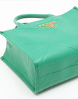 Pre-Loved Symbole Tote Triangle Leather Small with Gold Hardware, Green