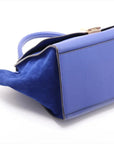 Pre-Loved Trapeze Handbag Leather Medium with Gold Hardware, Blue
